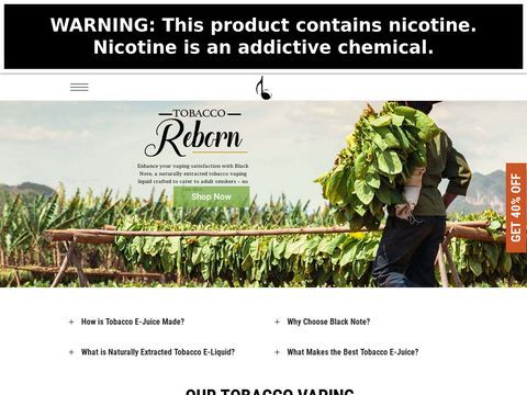 Tobacco E-Liquid | 100% Naturally Extracted | Black Note