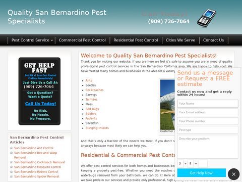 Quality San Bernardino Pest Specialists