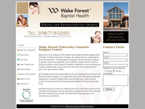 Cosmetic & Plastic Surgery Winston-Salem | Greensboro | High Point, NC - Wake Forest University Baptist Medical Center