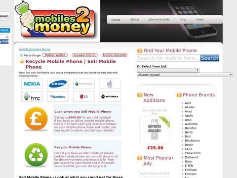 Mobiles2Money - Compare Mobile Phone Recycling Offers