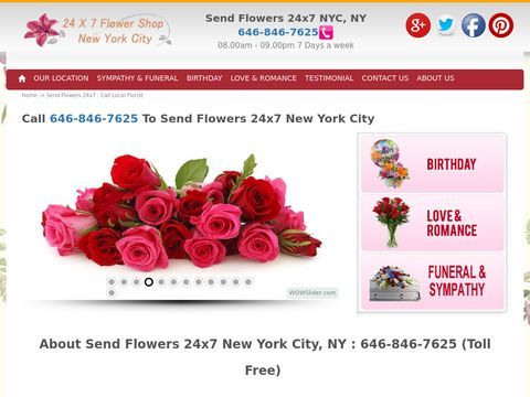 Send flowers NYC - 24x7 flower shop