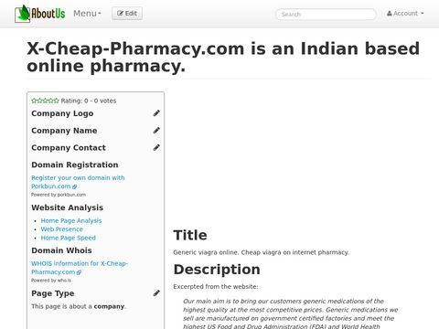 X-Cheap-Pharmacy.com - AboutUs Wiki Page