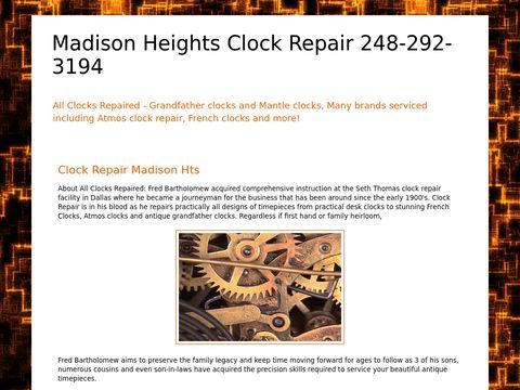 Madison Heights Clock Repair