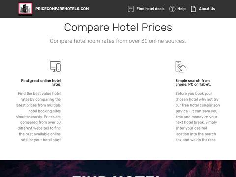 Price comparison service for hotel bookings