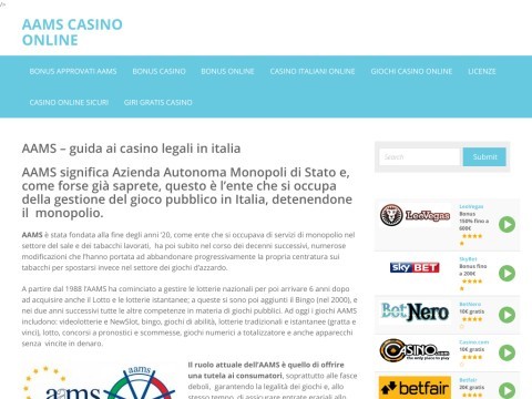 AAMS - Guida ai casino online legali in italia