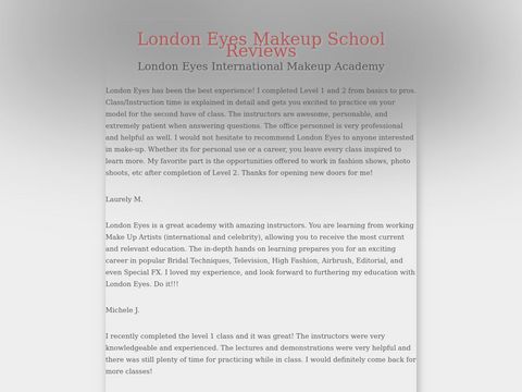 London Eyes Makeup School Reviews