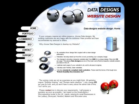 Data designs website design, Herefordshire - Pro w