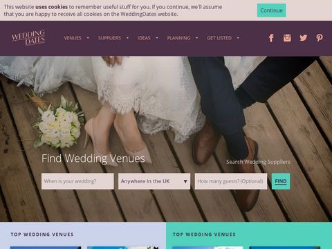 weddingdates.co.uk lists wedding venues and wedding supplier