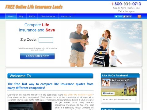 Free Online Life Insurance Lead