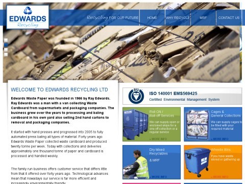 Edwards Recycling is a waste management company and recycling plant based in Essex. We specialise in paper recycling, cardboard recycling, cans and plastics recycling. We serve London and the surrounding counties. Our MRF can take almost any mix of dry recyclables. 