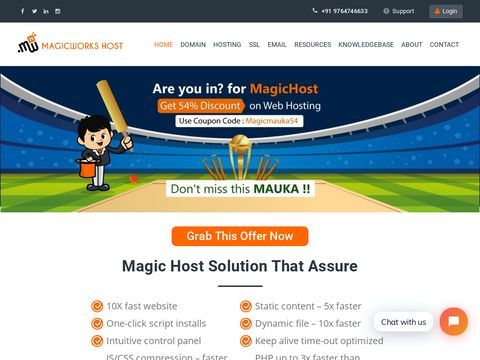 Buy Web Hosting and Register domain name in India with MagicWorksHost