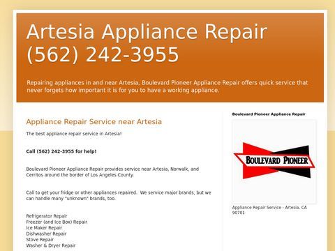 Boulevard Pioneer Appliance Repair