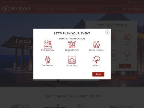 Sloshout - Online Venue Booking Expert