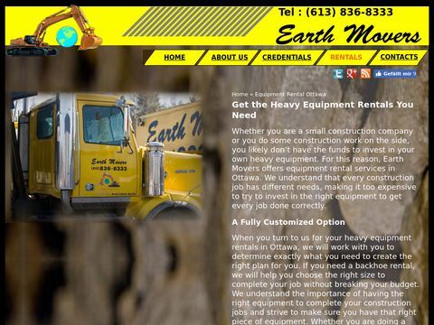 Earthmovers Equipment Rentals Ottawa