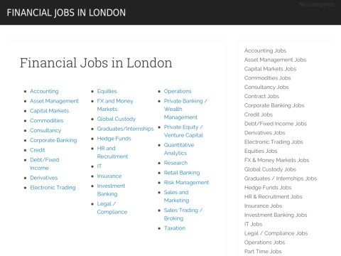 Financial jobs site for London
