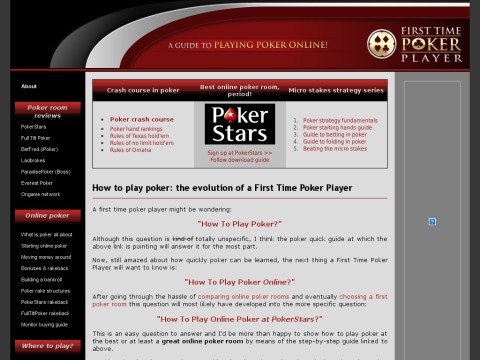 First Time Poker Player - A Guide to Playing Poker Online!