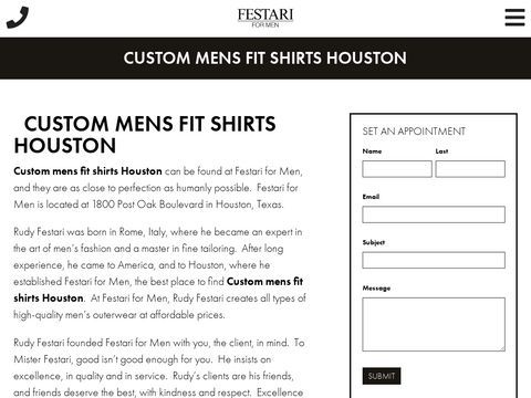 Festari for Men (Custom Suits Houston/ Custom Shirts Houston