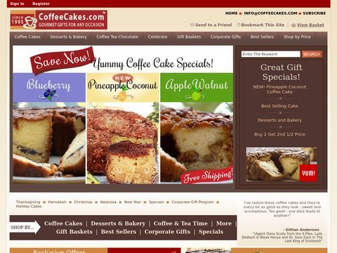 Coffee Cakes Online Bakery Gourmet Gifts for any Occasion