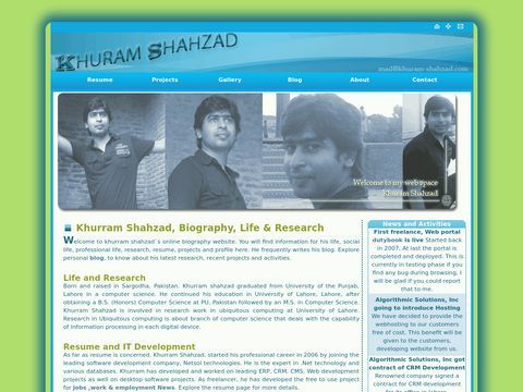 Khuram Shahzad | Official website