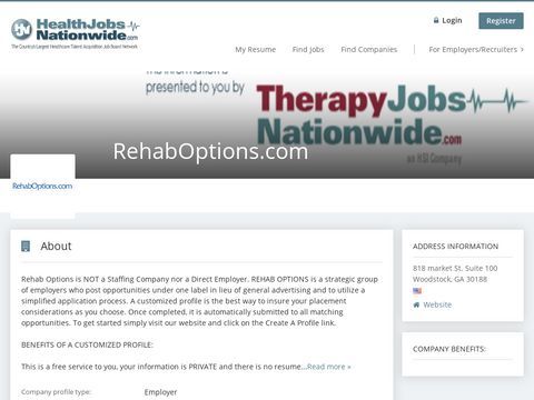 Rehab Options USA is a Health Care Personnel Sourcing Service supporting the rehabilitation industry
