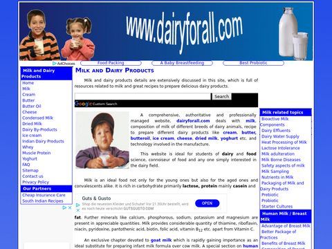 Dairy and Milk Products Site