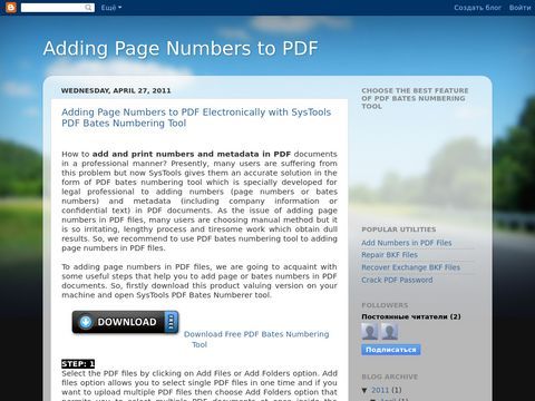 Adding Page Numbers to PDF