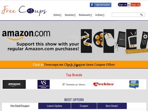 Free Coups - Latest Coupons, Offers, Deals On Top Brands