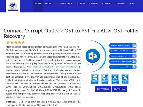 Atom TechSoft outlook ost to pst