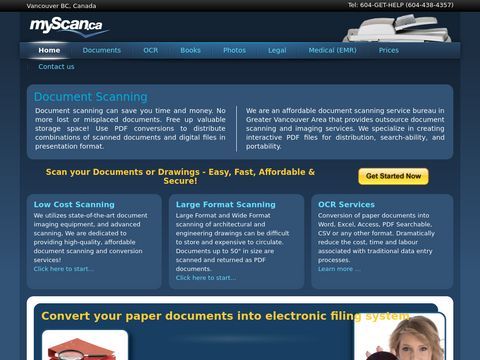 Document Scanning - Document Scanning and Document Imaging Services, Document Management and Document Archiving, Document processing and Document conversion, - Serving Greater Vancouver Area BC, Canada- Document Management Solutions in BC Canada