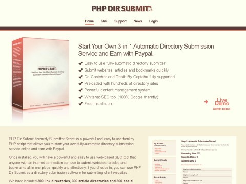 PHP Dir Submit - Semi-AutoDirectory Submission Script