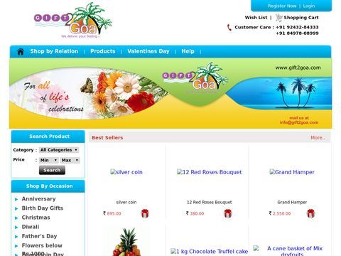 Send Flowers To Goa, Send Gifts To Goa, Birthday / Anniversa