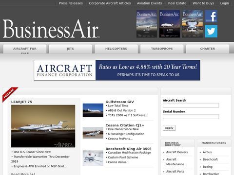 Corporate aircraft for sale at Business Air