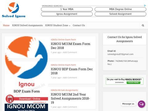 Ignou Solved Assignments 2017 | Ignou Books & Study Material