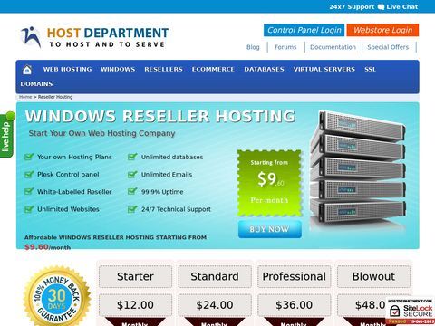 Low Cost Reseller Hosting - Unlimited features - Host Depart