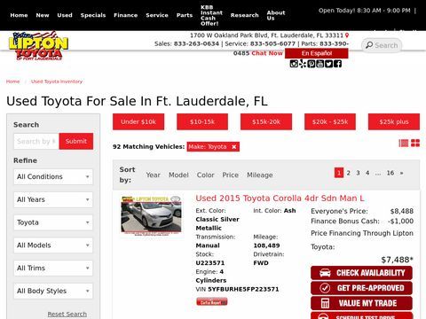 Lipton Toyota Used Cars