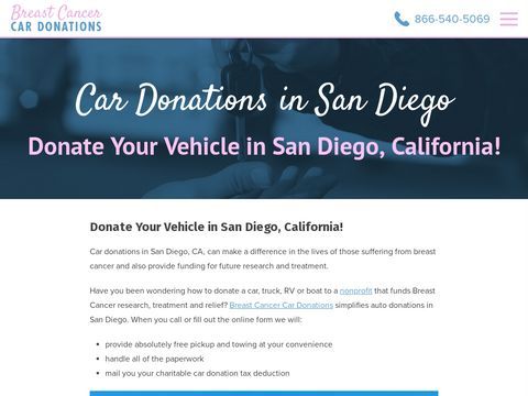 Breast Cancer Car Donations San Diego, CA