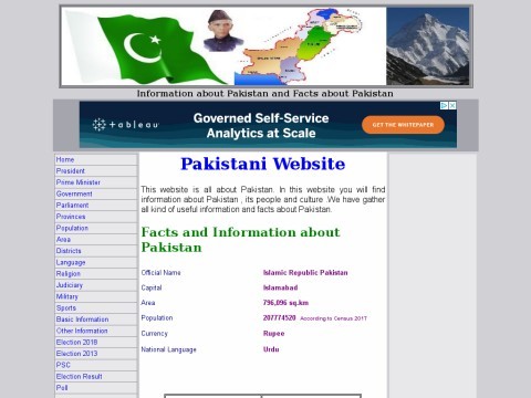 Pakistani Website Information Facts about Pakistan