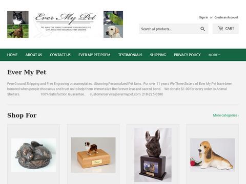 Ever My Pet, Pet Urns, Memorials and Jewelry