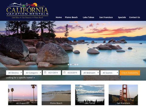 California Vacation Rentals Lake Tahoe San Francisco Pismo Beach
