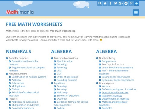 Free Math Lessons and Worksheets