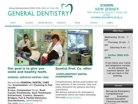 General Dentistry- I. Badzelewicz DDS, PhD. Dentist PC