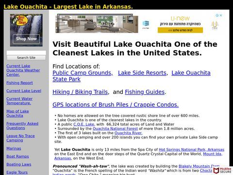 Lake Ouachita the largest lake in Arkansas