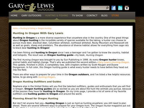 Hunting in Oregon | Oregon Hunting Resources from Gary Lewis Outdoors