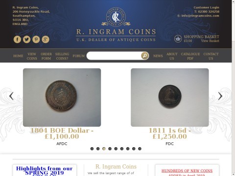 British antique, and old English coin dealers - R.Ingram coi