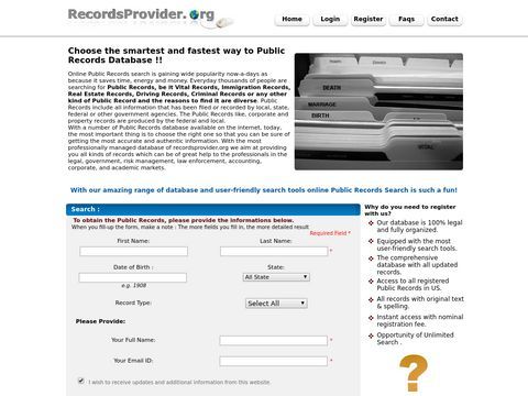 Public Records Search Engine and Public Record Directory