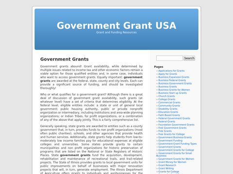 Apply for government grants for college, minority business grants, and federal business grants.