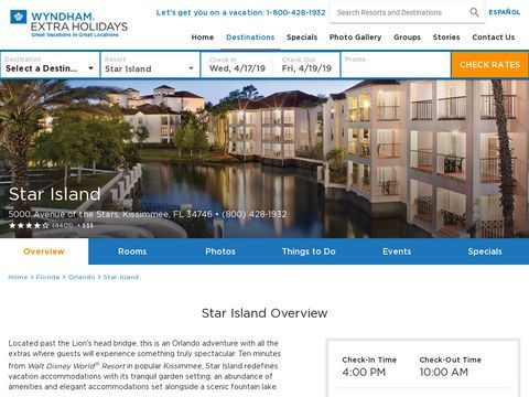 Star Island Orlando Florida Accommodations & Amenities - Sta