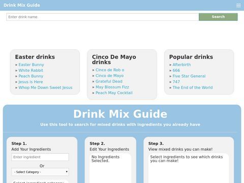 Thousands of mixed drinks recipes to serve you! - Drink Mix Guide