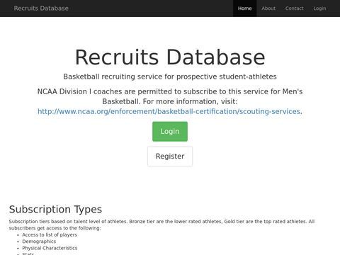 Recruits Database - Connecting Players and Coaches