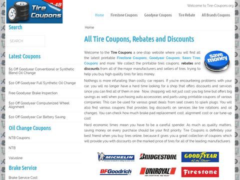 Tire Coupons - #1 source for Firestone, Goodyear, Michelin Coupon Codes